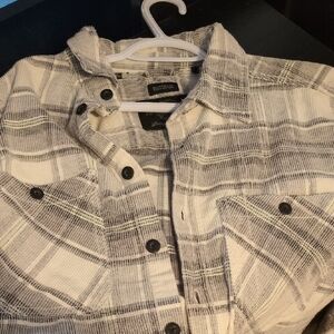 Buffalo David Bitton Black and Cream Plaid Shirt Jacket